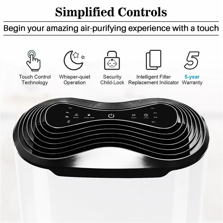 BKJ-215C Silent Mode Air Purifier HEPA Carbon Filters