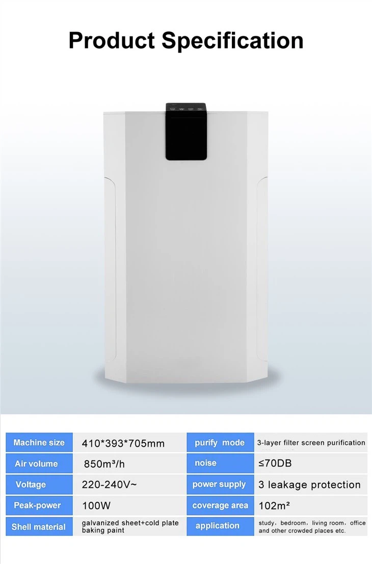 Home Air Purifier For 100 Square Meter Area