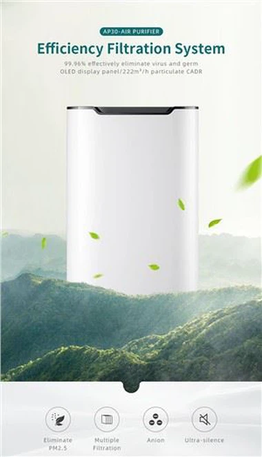 BKJ-215 Purificador de aire inteligente para el hogar con sensor de polvo